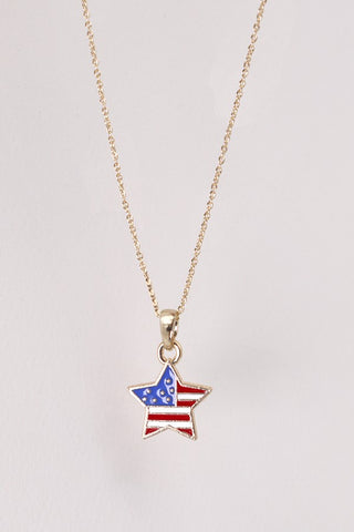 4TH OF JULY FLAG STAR NECKLACE | 80N543