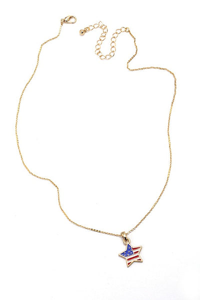 4TH OF JULY FLAG STAR NECKLACE | 80N543