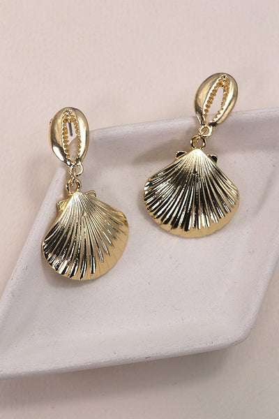 GOLD PUKA SEASHELL DROP EARRINGS | 80E3052