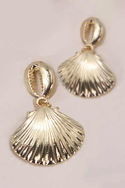 GOLD PUKA SEASHELL DROP EARRINGS | 80E3052