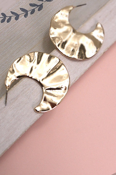 HAMMERED WIDE HOOP EARRINGS | 80E3038