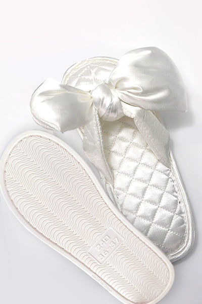 SOFT SATIN BOW SLIPPER SHOES | 40SP015