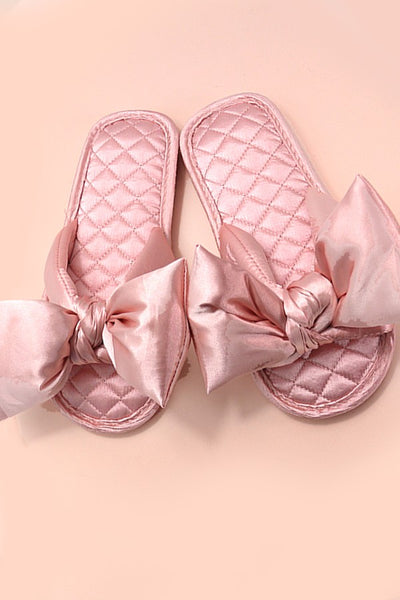 SOFT SATIN BOW SLIPPER SHOES | 40SP015