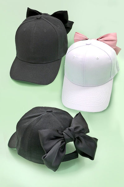 BIG BOW RIBBON BASEBALL HAT CAP | 21HW403