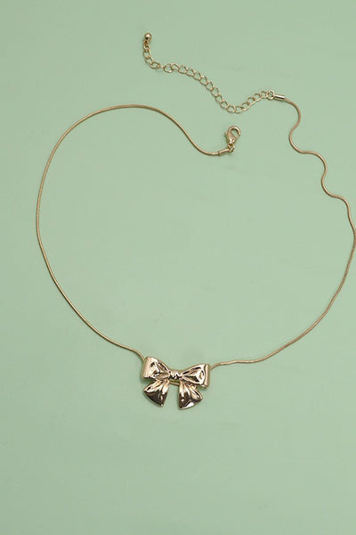 CLASSIC BOW SNAKE CHAIN NECKLACE | 31N24017