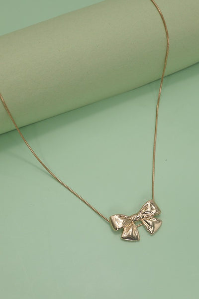 CLASSIC BOW SNAKE CHAIN NECKLACE | 31N24017