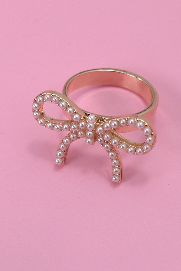 CLASSIC PEARL BOW RING | 31R24009