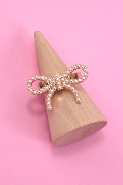 CLASSIC PEARL BOW RING | 31R24009