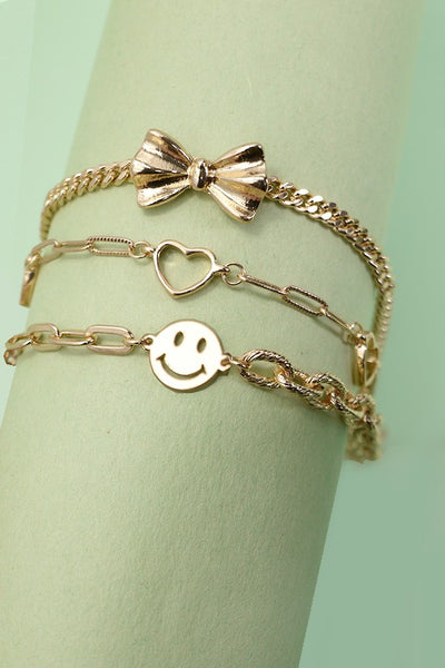 MULTI LAYER BOW SMILEY BRACELETS | 80B154