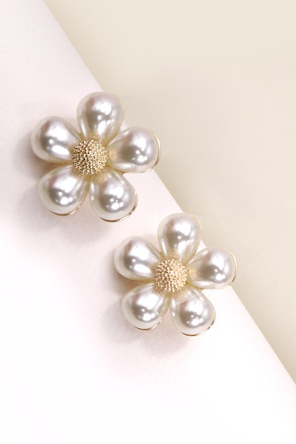 FLORAL PEARL STUD EARRINGS | 80E3081