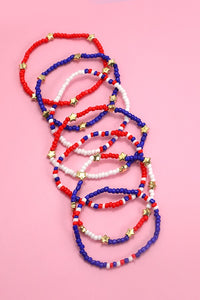 4TH OF JULY MULTI LAYER BEADED STAR BRACELETS | 10B113