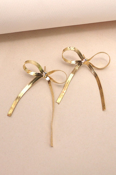 FESTIVAL BOW SNAKE CHAIN EARRINGS | 40E293