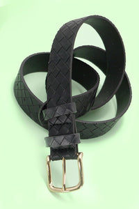 CLASSIC BRAIDED WEAVE GRID FAUX LEATHER BELT | 40BT633