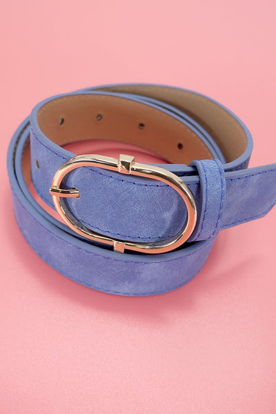 CLASSIC CHIC OVAL BUCKLE SUEDE BELT | 40BT634