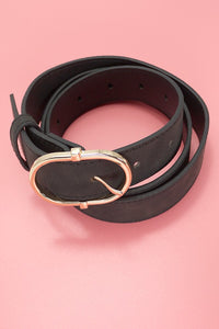 CLASSIC CHIC OVAL BUCKLE SUEDE BELT | 40BT634