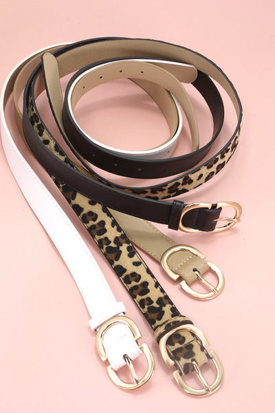 DOUBLE D BUCKLE FAUX LEATHER BELT | 40BT636