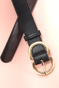 DOUBLE D BUCKLE FAUX LEATHER BELT | 40BT636