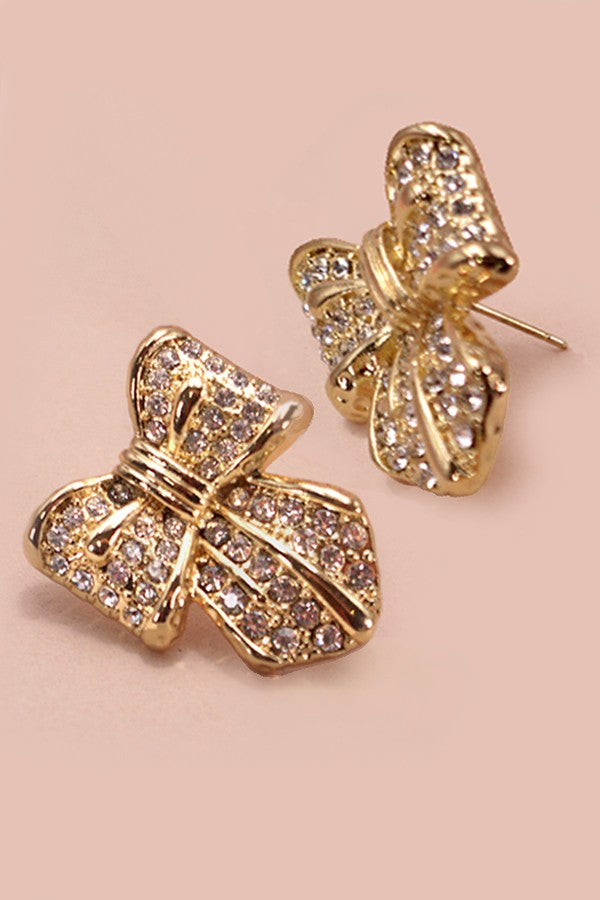 RHINESTONE BOW EARRINGS | 80E3244