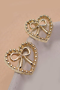 HEART BOW STUD EARRINGS | 80E3255