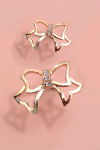 RHINESTONE CUT OUT BOW EARRINGS | 80E3209