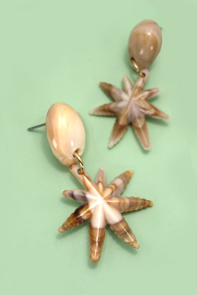 SEASHELL STARFISH DROP EARRINGS| 80E3243