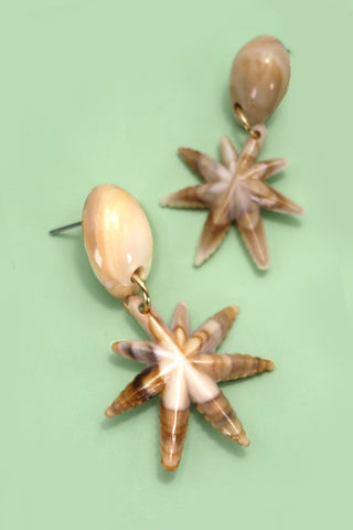 SEASHELL STARFISH DROP EARRINGS| 80E3243