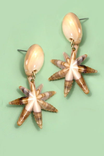 SEASHELL STARFISH DROP EARRINGS| 80E3243