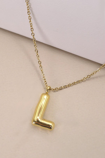 18K STAINLESS STEEL TARNISH FREE  INITIAL NECKLACE | 80N650