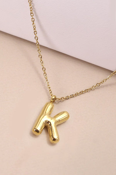 18K STAINLESS STEEL TARNISH FREE  INITIAL NECKLACE | 80N650