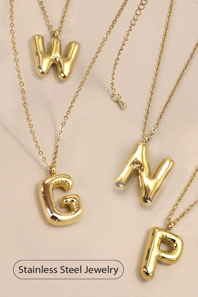 18K STAINLESS STEEL TARNISH FREE  INITIAL NECKLACE | 80N650