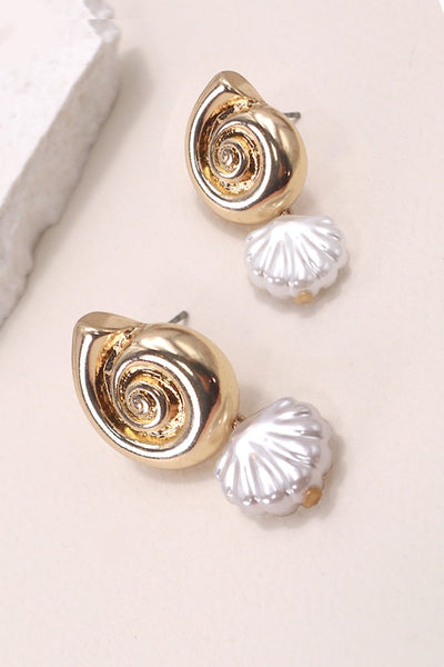 CONCH SEASHELL DROP EARRINGS | 31E24399