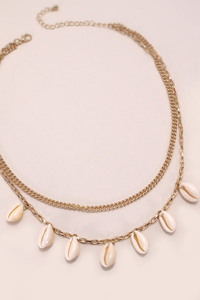 DOUBLE LAYER PUKA SHELL NECKLACE | 31N24025