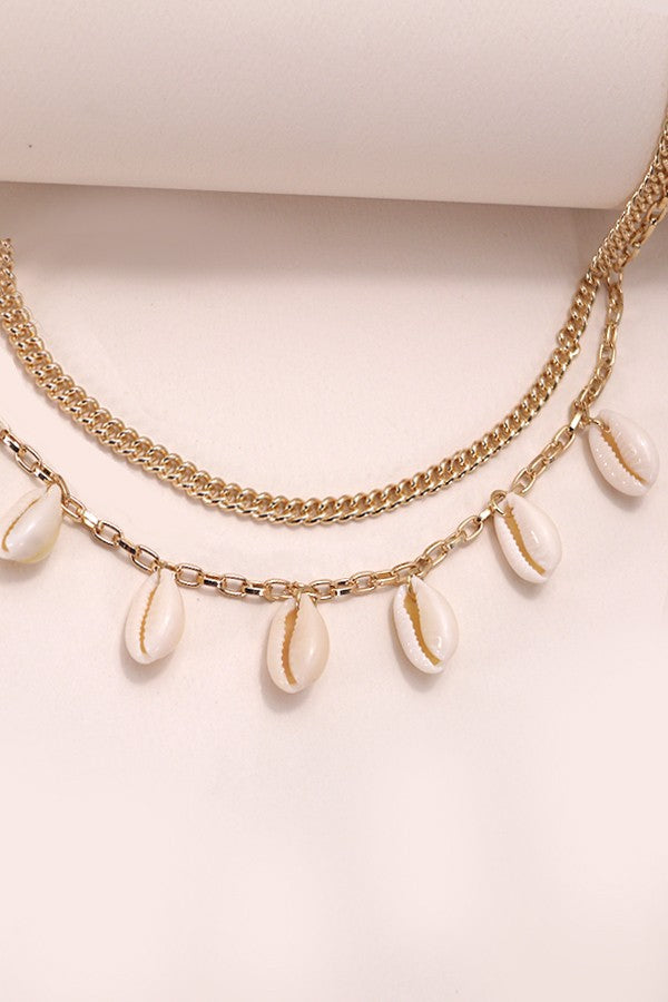 DOUBLE LAYER PUKA SHELL NECKLACE | 31N24025