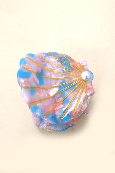 BEACH OCEAN CELLULOSE SEASHELL HAIR CLAW CLIPS | 40H782