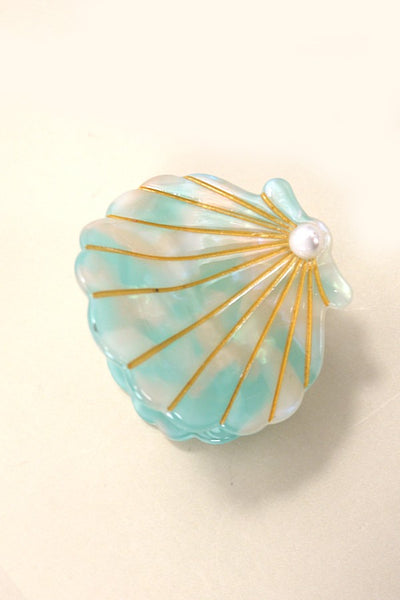 BEACH OCEAN CELLULOSE SEASHELL HAIR CLAW CLIPS | 40H782