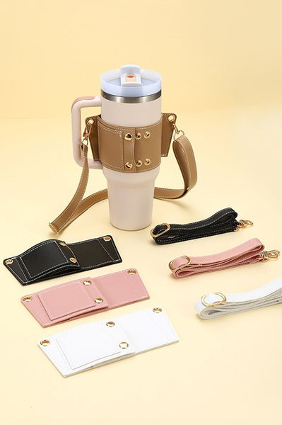 40OZ TUMBLER LEATHER STRAP POUCH WALLET HOLDER | 40P527