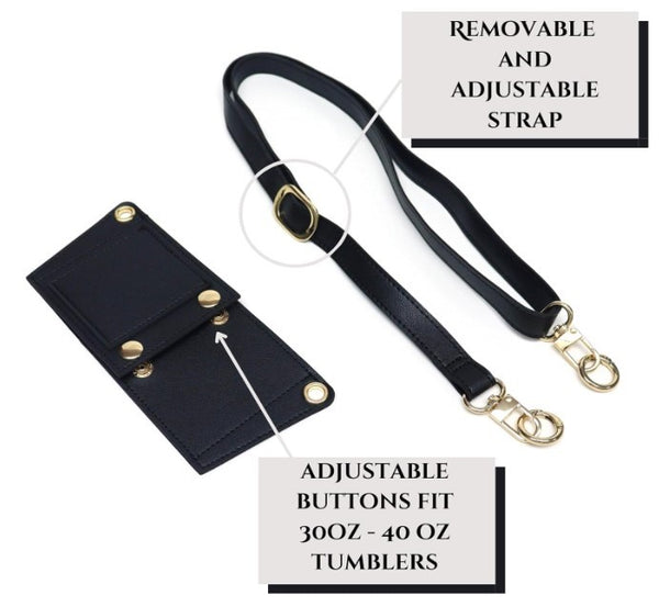 40OZ TUMBLER LEATHER STRAP POUCH WALLET HOLDER | 40P527