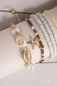 MULTI LAYER PUKA SHELL STAR FISH BRACELET | 80B175