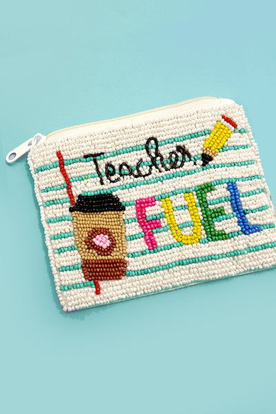 TEACHER FUEL SEEDBEAD COIN PURSE POUCH | 91CP5629