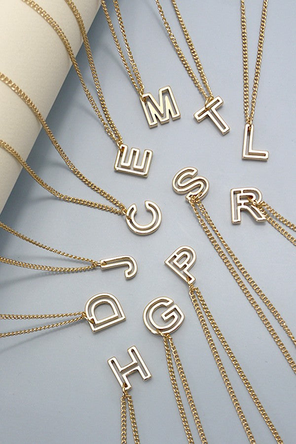 INITIAL CUTOUT 3D DELICATE PERSONALIZED NECKLACE | 31N24032