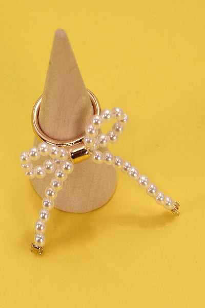 PEARL BOW RIBBON RING | 80R012