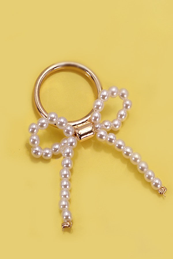 PEARL BOW RIBBON RING | 80R012