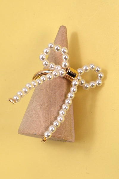 PEARL BOW RIBBON RING | 80R012