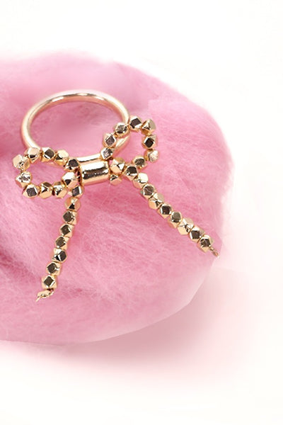 FACET BEAD BOW RIBBON RING | 80R013