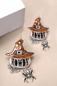 HALLOWEEN HOWDY WITCH HAT DROP EARRINGS | 80E3295