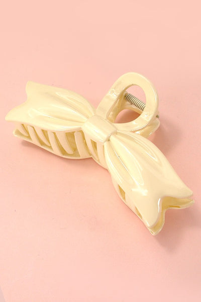 LARGE BOW RIBBON SHINY HAIR CLAW CLIPS | 40H783