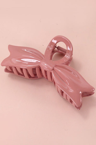 LARGE BOW RIBBON SHINY HAIR CLAW CLIPS | 40H783