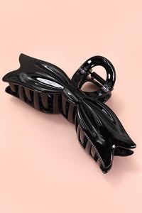 LARGE BOW RIBBON SHINY HAIR CLAW CLIPS | 40H783