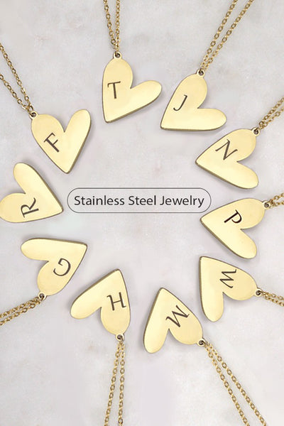 STAINLESS STEEL TARNIS FREE INITIAL HEART NECKLACE | 80N688