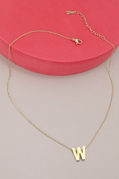 18K STAINLESS STEEL TARNISH FREE INITIAL NECKLACE | 80N753